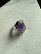 Load image into Gallery viewer, Amethyst Sterling Silver Ring Size 7.75

