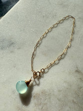 Load image into Gallery viewer, Blue Gemstone Gold Fill Bracelet 7”
