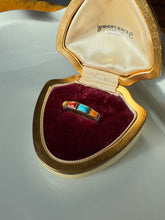 Load image into Gallery viewer, Multistone Inlay Sterling Silver Ring Size 7.25
