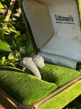 Load image into Gallery viewer, Dual Panther CZ Sterling Silver Ring Size 7
