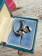 Load image into Gallery viewer, Black Enamel Mexico Sterling Silver Bypass Ring Size 7.75
