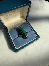 Load image into Gallery viewer, Vintage Malachite Sterling Silver Ring Size 5.5
