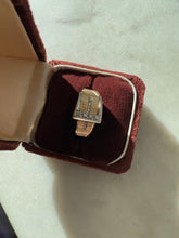 Load image into Gallery viewer, Vintage Two-Toned Solid 14k Gold Diamond Buckle Ring Size 5
