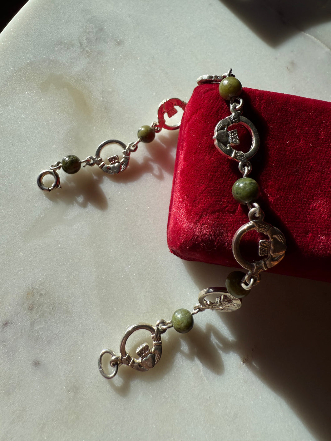 Hearts of Claddagh Sterling Silver Bracelet 7.5”