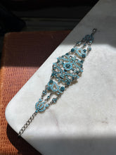 Load image into Gallery viewer, Blue Silver Plated Costume Bracelet 7”-7.75”
