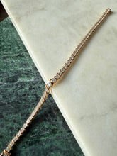 Load image into Gallery viewer, Gold Vermeil CZ Tennis Bracelet 7.75”
