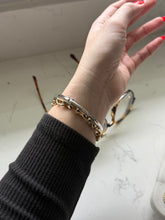 Load image into Gallery viewer, Sterling &amp; 14k Flower Bangle Bracelet
