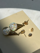 Load image into Gallery viewer, Vintage Floating Opal 14k Gold Earrings

