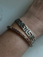 Load image into Gallery viewer, Greek Key Link Vintage Solid Sterling Silver Bracelet

