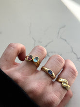 Load image into Gallery viewer, Vintage 18k Yellow Gold Blue Topaz &amp; Tourmaline Ring Size 6.75
