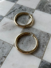 Load image into Gallery viewer, Vintage 10k Yellow Gold Large Tubular Hoop Earrings
