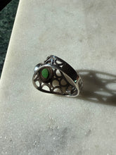 Load image into Gallery viewer, Green Sterling Silver Ring Size 10.5
