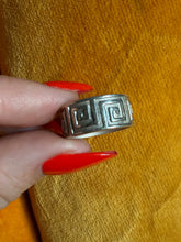 Load image into Gallery viewer, Greek Key Solid Sterling Silver Ring Size 7
