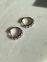 Load image into Gallery viewer, Amethyst Sterling Silver Clicker Hoops
