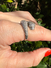 Load image into Gallery viewer, Dual Panther CZ Sterling Silver Ring Size 7
