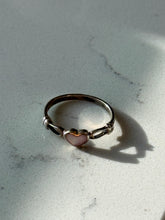 Load image into Gallery viewer, Dainty Pink Heart Sterling Silver Ring Size 6
