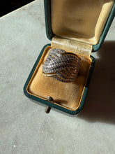 Load image into Gallery viewer, Gold Vermeil Diamond Woven Dome Ring Size 7.25
