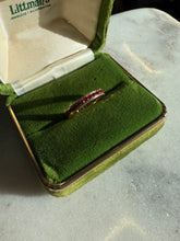 Load image into Gallery viewer, Synthetic Red Stone 14k Gold Band Size 4.75
