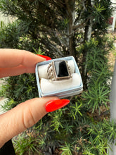 Load image into Gallery viewer, Black Onyx Sterling Silver Ring Size 7.5
