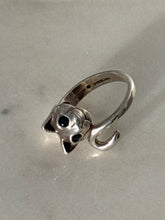 Load image into Gallery viewer, Blue Sapphire Sterling Silver Feline Ring Size 5.75
