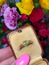 Load image into Gallery viewer, Peridot Diamond Vintage 14k Gold Ring
