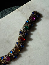 Load image into Gallery viewer, Vintage 1980s Gripoix Style Cabochon Chunky Costume Bracelet 7”
