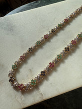 Load image into Gallery viewer, y2k Emerald Ruby Blue Sapphire Gold Vermeil Necklace 17”
