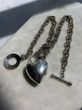 Load image into Gallery viewer, Mexico Vintage Chunky Heart Sterling Necklace 18”
