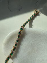 Load image into Gallery viewer, Lab Grown Emerald Gold Vermeil Tennis Bracelet
