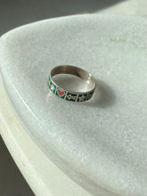 Load image into Gallery viewer, Enamel Heart Star Sterling Silver Ring Size 7
