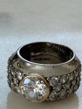Load image into Gallery viewer, Chunky Sterling &amp; Gold Quartz Ring Size 5
