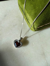 Load image into Gallery viewer, Garnet Heart Sterling Silver Necklace
