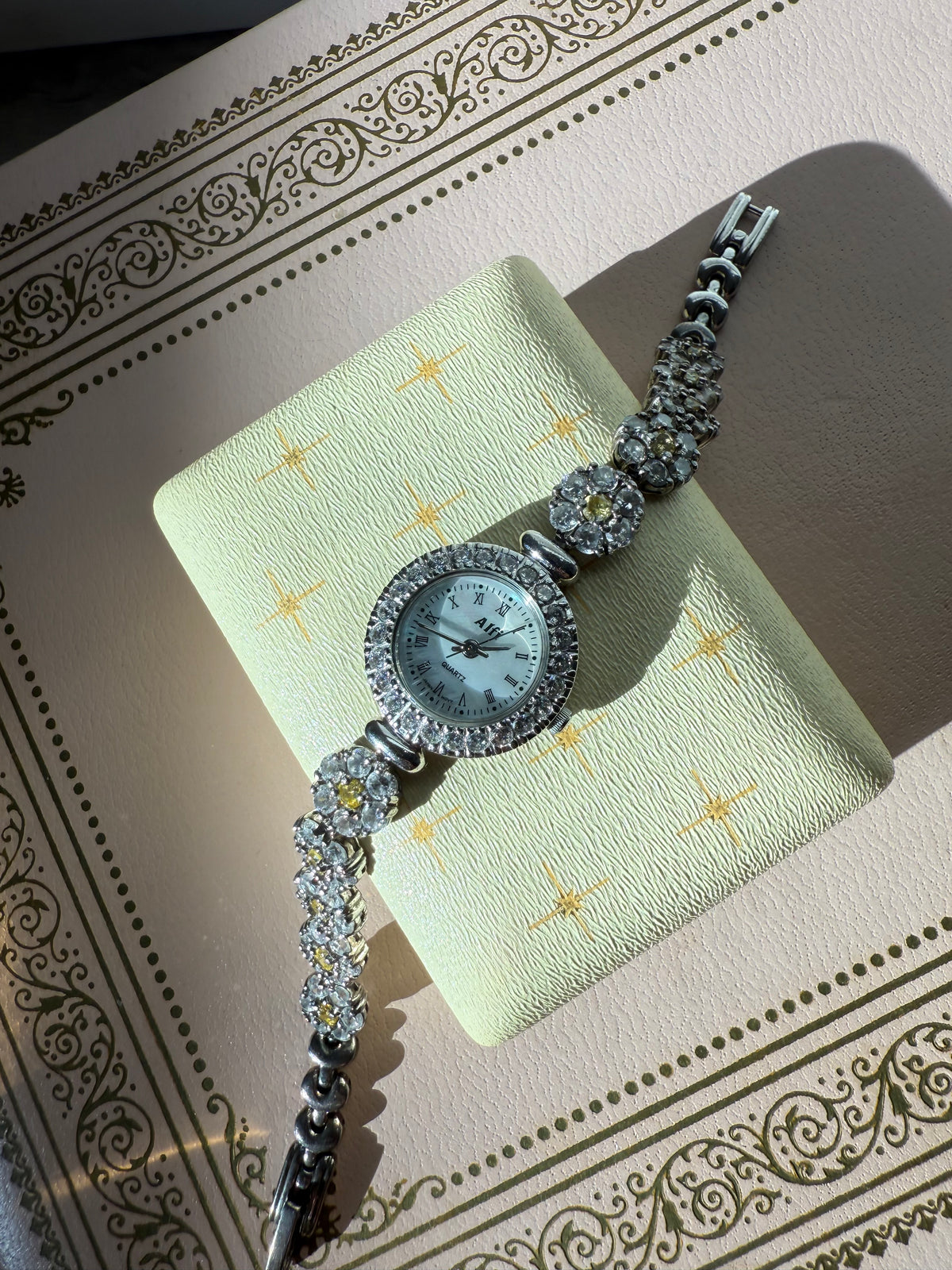 Sterling Silver Flower Watch