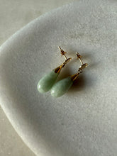 Load image into Gallery viewer, Green Jade 14k Gold Push Back Earrings
