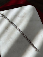 Load image into Gallery viewer, Sterling Silver CZ &amp; Glass Stone Tennis Bracelet 6.5”

