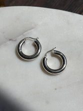 Load image into Gallery viewer, Italian Tubular Sterling Silver Hoops
