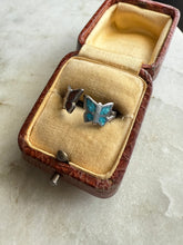 Load image into Gallery viewer, Butterfly Coral &amp; Turquoise Sterling Silver Ring

