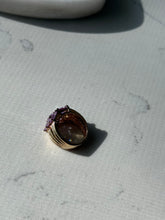 Load image into Gallery viewer, Purple Glass Gold Vermeil Ring Size 5
