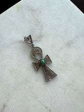 Load image into Gallery viewer, Turquoise Sterling Silver Ankh Pendant
