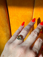 Load image into Gallery viewer, Yellow Glass Sterling Silver Ring Size 5.5
