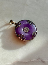Load image into Gallery viewer, Dyed Purple Jade Sterling Silver Pendant
