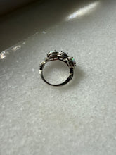 Load image into Gallery viewer, Simulated Opal &amp; CZ Sterling Silver Ring Size 8.25
