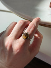 Load image into Gallery viewer, Moonface Tigers Eye Sterling Silver Ring Size 7.75
