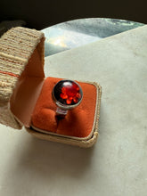 Load image into Gallery viewer, Red Black Flower Sterling Silver Ring Size 9
