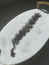 Load image into Gallery viewer, Egyptian Revival Silver Plate Scarab Beetle Bracelet
