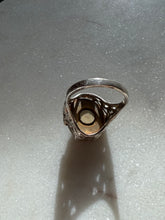 Load image into Gallery viewer, Carved Face Sterling Silver Ring Size 7.75
