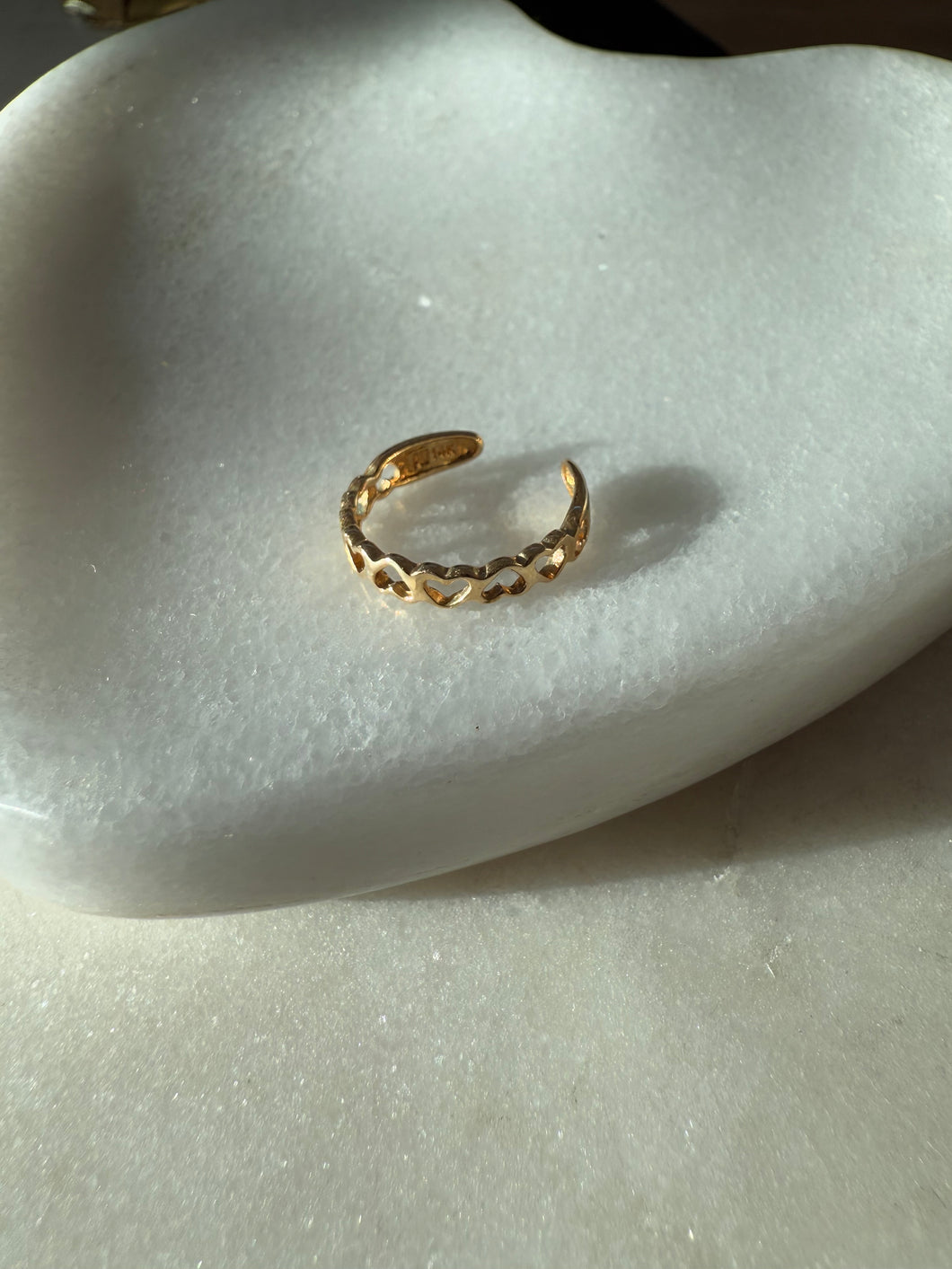 Vintage Heart 14k Yellow Gold Toe Ring