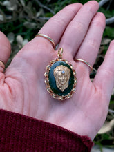 Load image into Gallery viewer, Medusa Vintage 18k Gold Jade &amp; Diamond Pendant
