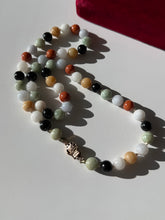 Load image into Gallery viewer, Vintage Jade Bead &amp; 14k Gold Necklace 21”
