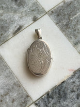 Load image into Gallery viewer, Etched Sterling Silver Locket Pendant
